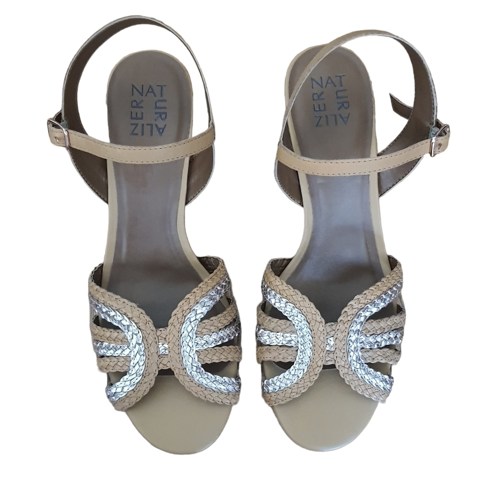 NATURALIZER Kingston Braided Block Heel Sandal, Size 9M, Tan Mutli - Picture 9 of 9